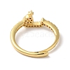 Rack Plating Brass Cubic Zirconia Arabic Letters Adjustable Rings for Women RJEW-S407-10G-09-3
