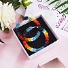 Boho Glass Seed Beaded Big Huggie Hoop Earrings for Women EJEW-SW00003-6