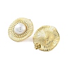 Ion Plating(IP) Flat Round Real 14K Gold Plated 304 Stainless Steel Stud Earrings EJEW-P258-32G-01-2