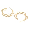 Rack Plating Textured Cable Chain Brass Stud Earrings EJEW-M090-06G-2