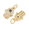 Brass Micro Pave Cubic Zirconia Charms CU-CBAB719-04G-E-2