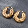 Ion Plating(IP) Chunky Vintage Grooved Hoop Earrings for Women EJEW-O096-52G-2