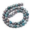 Natural Dyed Marble Beads Strands G-P593-8mm-03-3