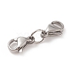 304 Stainless Steel Double Lobster Claw Clasps STAS-E163-57P-A-4
