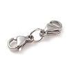 Non-Tarnish 304 Stainless Steel Double Lobster Claw Clasps STAS-E163-57P-A-4