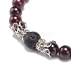 3Pcs 3 Style Natural & Synthetic Mixed Stone Round Beaded Stretch Bracelets Set BJEW-JB08586-11