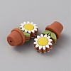 Sunflower Flowerpot Food Grade Eco-Friendly Silicone Beads SIL-TAC0002-20E-2