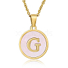 Natural Shell Initial Letter Pendant Necklace LE4192-9-1