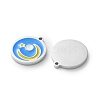 304 Stainless Steel Enamel Charms STAS-M102-21P-04-2