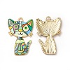 Alloy Enamel Pendants ENAM-M046-10G-K-1