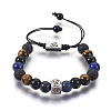 Natural Mixed Gemstone Braided Bead Bracelets BJEW-G607-03-1