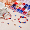 SUPERFINDINGS Independence Day Acrylic Beaded Stretch Bracelet with Alloy Enamel Charms DIY Making Finding Kit DIY-FH0006-72-5