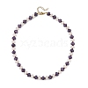 Dyed Natural White Jade Rondelle Beaded Necklaces for Women NJEW-JN06683-3