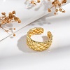 Rack Plating Brass Open Cuff Finger Rings for Women RJEW-M028-87G-3