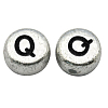 Silver Color Plated Acrylic Horizontal Hole Letter Beads MACR-PB43C9070-Q-1