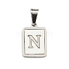 304 Stainless Steel Pave Natural White Shell Pendants STAS-S130-03P-N-1