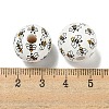 Printed Wood European Beads WOOD-G022-10B-3