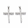 Brass Micro Pave Clear Cubic Zirconia Pendants KK-R133-009P-NF-1