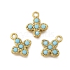 304 Stainless Steel Pave Synthetic Turquoise Charms STAS-U027-09G-03-1