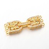 Brass Micro Pave Cubic Zirconia Fold Over Clasps ZIRC-I014-68G-FF-1