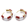 Brass Huggie Hoop Earrings EJEW-S209-08D-4