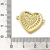 Rack Plating Brass Micro Pave Clear Cubic Zirconia Heart Links Connector Charm KK-P287-52G-03-3