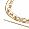 Ion Plating(IP) 304 Stainless Steel Oval Link & Curb Chains Double Layer Necklaces for Women NJEW-E081-01G-3