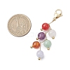 Round Natural Amethyst & Quartz & Malaysia Jade & Carnelian & White Jade Pendant Decorations HJEW-JM02693-5