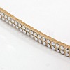 2 Row Platinum Aluminum Studded Faux Suede Cord LW-D005-10P-2