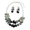 Flat Round Shell Dangle Earrings & Double Layer Necklaces Sets FS-WG04E23-07-2