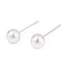 Brass Round Stud Earrings EJEW-C171-01C-S-4