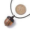 Spray Painted Wooden Acorn Box Pendant Necklaces NJEW-JN05035-3