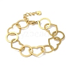 304 Stainless Steel Ring & Heart Link Chain Bracelets for Women BJEW-I315-09G-1