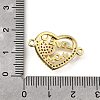 Mother's Day Brass Micro Pave Clear & Hot Pink Cubic Zirconia Connector Charms KK-Q066-10P-3