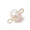 6Pcs 2 Colors Natural Freshwater Pearl Potato Connector Charms with 304 Stainless Steel Double Loops PALLOY-JF04947-5