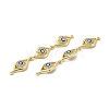 Brass Micro Pave Clear Cubic Zirconia Connector Charms KK-E068-VB396-1-3