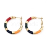 PVD Vacuum Plating 201 Stainless Steel Enamel Hoop Earrings for Women EJEW-B016-33C-4