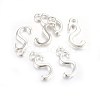 Silver Color Plated Alloy Letter Pendants X-PALLOY-J718-01S-S-2