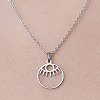 Non-Tarnish 201 Stainless Steel Hollow Eye Pendant Necklace NJEW-OY001-43-1