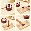Brass Wax Seal Stamps with Rosewood Handle AJEW-WH0412-0169-3