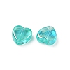 Green AB color Plated Acrylic Heart Beads X-PL539-837-3