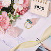 1Pc Raw Natural Gemstone Nuggets Beads Alloy Cuff Rings RJEW-PH0001-15B-4