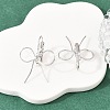 Bowknot Brass Leverback Earrings EJEW-A150-04C-P-2