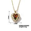 Brass Micro Pave Cubic Zirconia Heart Pendant Necklace Fashion Jewelry IV0559-2-1