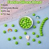 100Pcs Silicone Beads Round Rubber Bead 15MM Loose Spacer Beads for DIY Supplies Jewelry Keychain Making JX442A-2