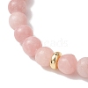 3Pcs Natural Pink Opal & Rhodochrosite & Rose Quartz Round Beads Stretch Bracelets for Women BJEW-JB13055-6