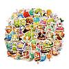 50 Pieces Paper Stickers Of Cartoon Food Cats And Dogs STIC-R001-16-1