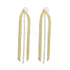 Cubic Zirconia Chains Tassel Earrings EJEW-P236-04G-1