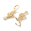 Rack Plating Golden Brass Dangle Leverback Earrings EJEW-A030-01C-G-2