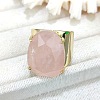 Oval Brass with Natural Rose Quartz Cuff Rings FS-WG8D200-02-1